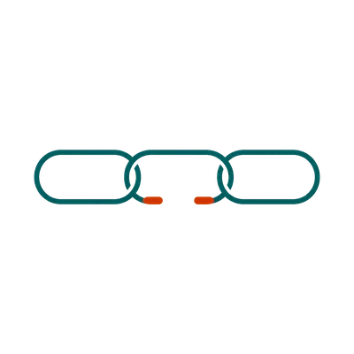 A chain with its middle link missing